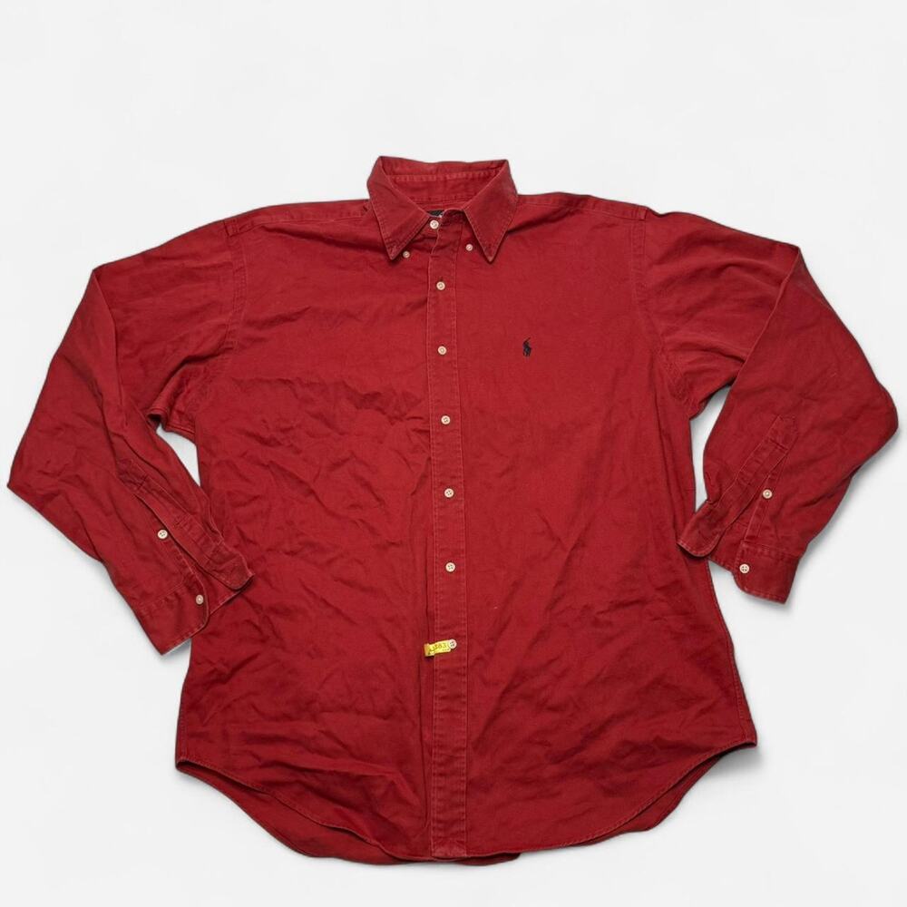 Ralph Lauren Blake Red Cotton Button Down Long Sleeve Shirt Men’s L
